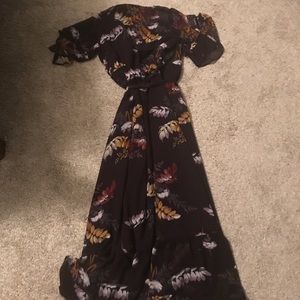 madewell vervain ruffle sleeve wrap dress